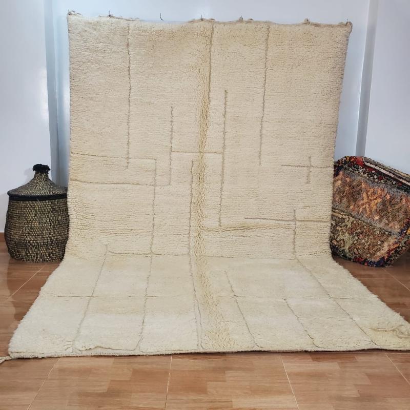 White Ahsan Marokkaans handgemaakt tapijt